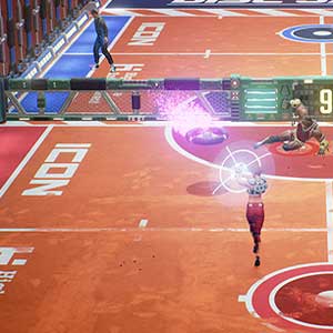 Retrieve and throw a glowing disc