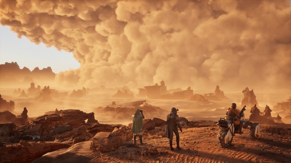 A key art of Dune Awakening, the latest game in the Dune series