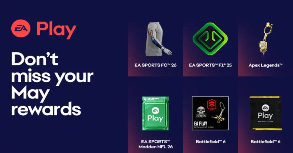 EA Play Member Rewards Schedule for May 2026