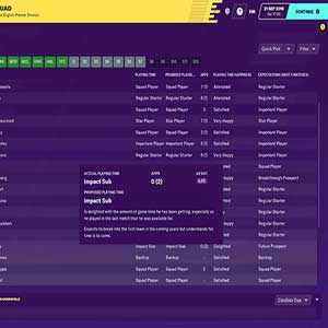 Football Manager 2020 Squad