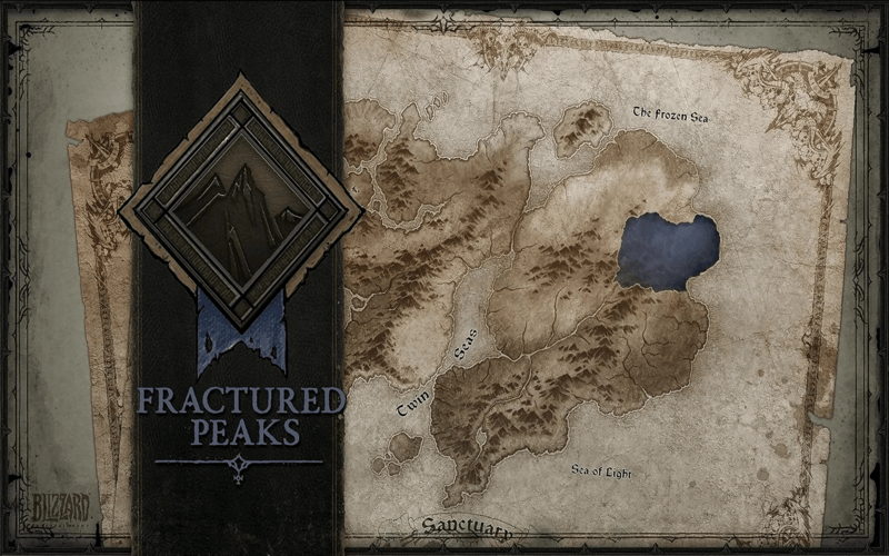 mapa do Diablo 4 Fractured Peaks
