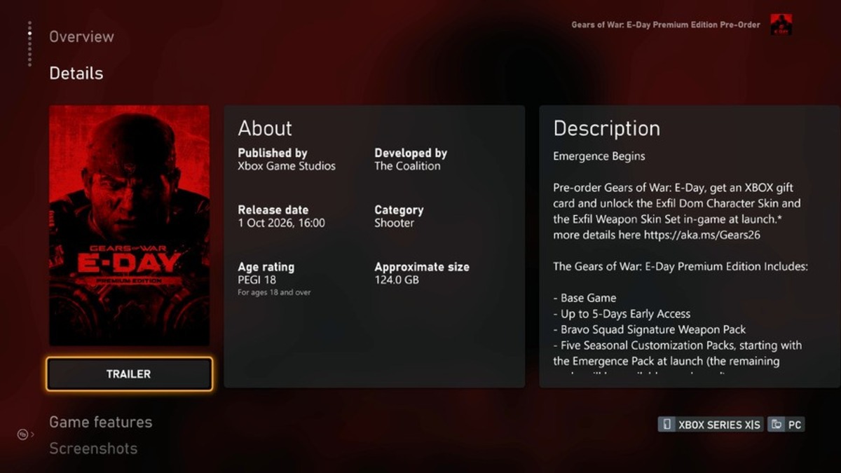 The Gears of War: E-Day preload is live with a brilliant solution to its 120GB file size