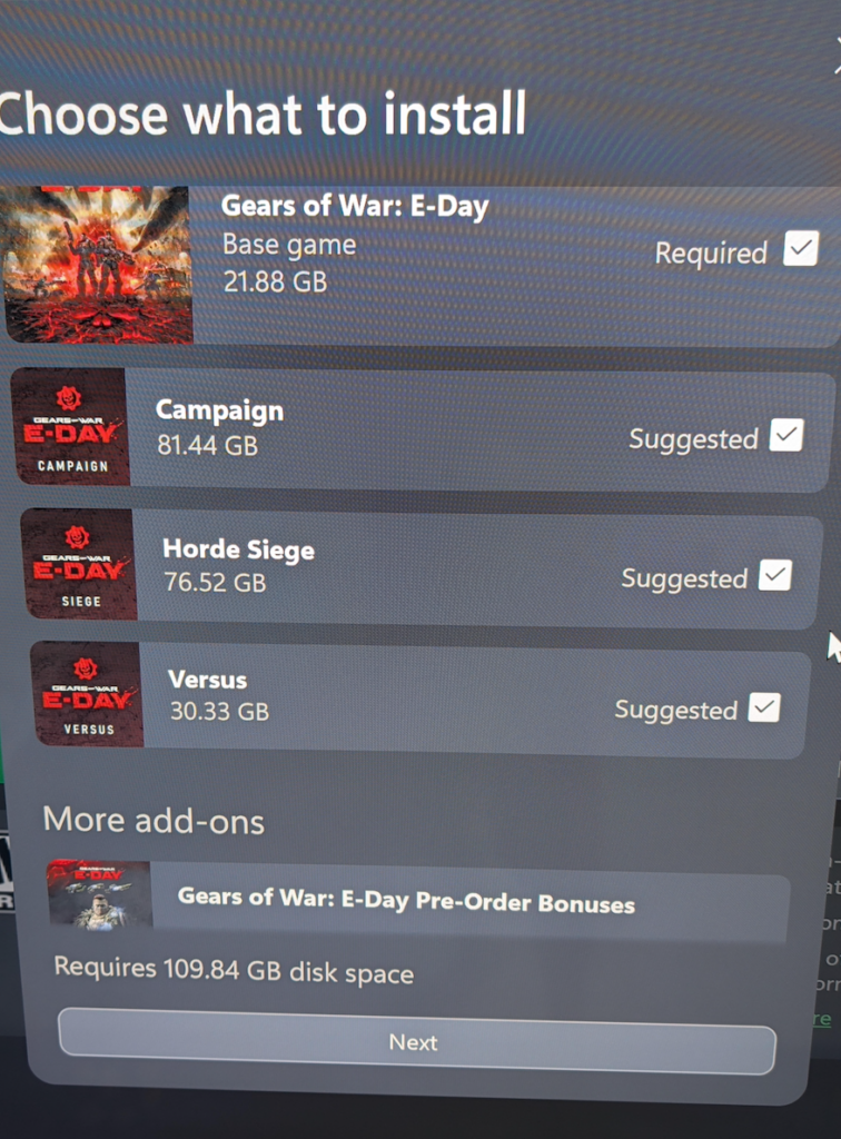 Gears of War E-Day Install Manager