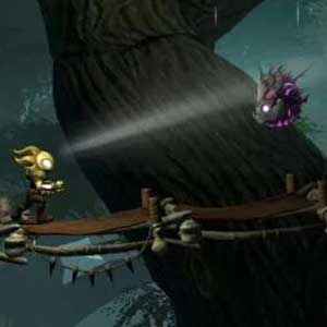 Hanging bridge with aliens