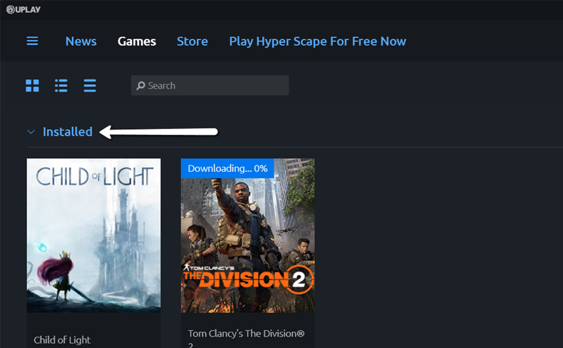 Uplay Installed library