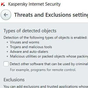 Kaspersky Anti Virus 2019 detection