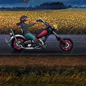 Kathy Rain Riding to Cemetery