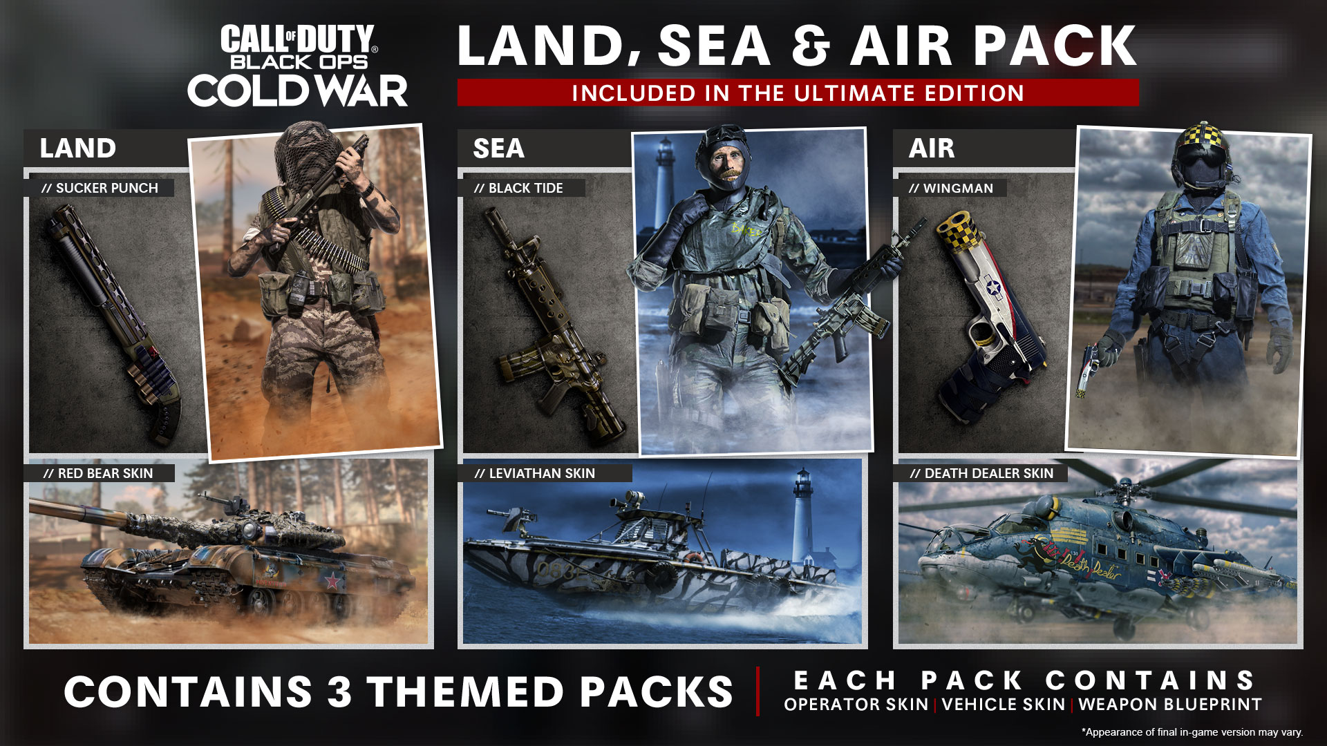 Black Ops Cold War Land Sea Air Pack