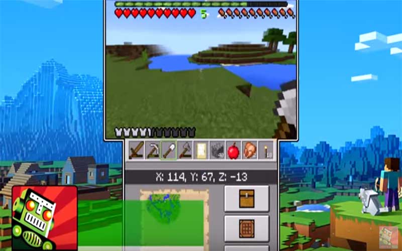 nintendo 3ds with minecraft