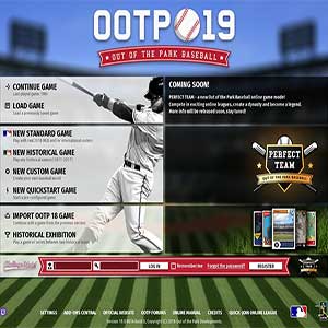 Out of the Park Baseball 19 Start Screen