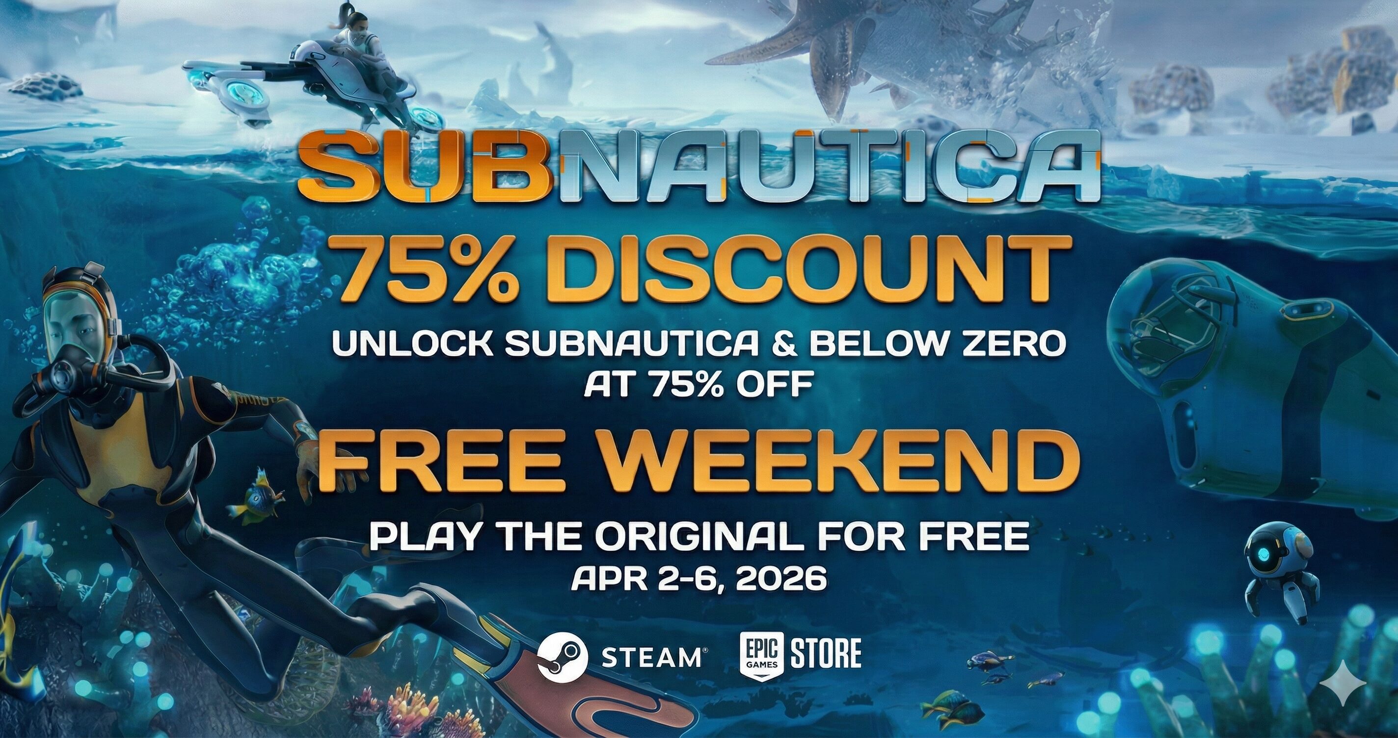 Play Subnautica for Free on Steam and Epic until April 6th