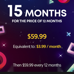 Playstation Plus Membership 15 Months
