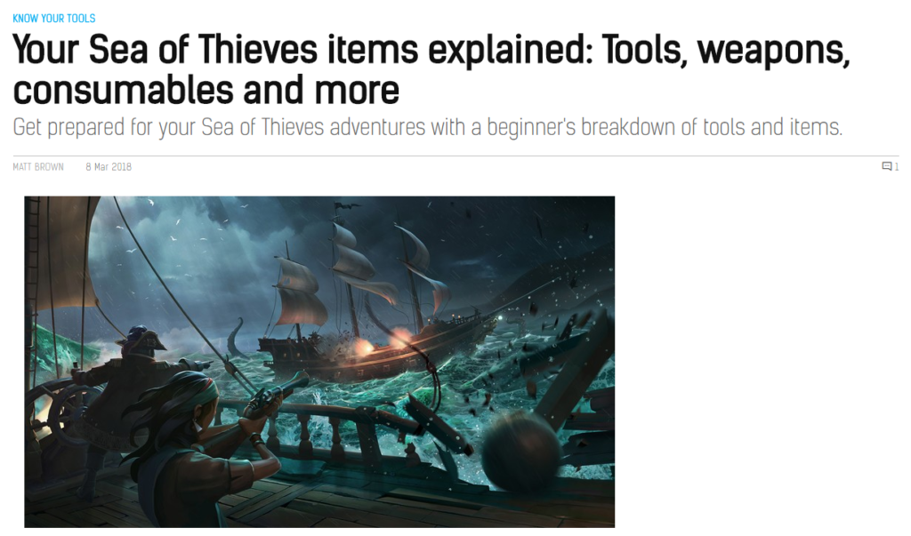 Sea of Thieves article