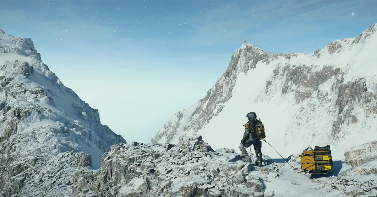 Sam Porter Bridges navigating a desolate landscape in Death Stranding 2: On The Beach Sam Porter Bridges navigating a desolate landscape in Death Stranding 2: On The Beach