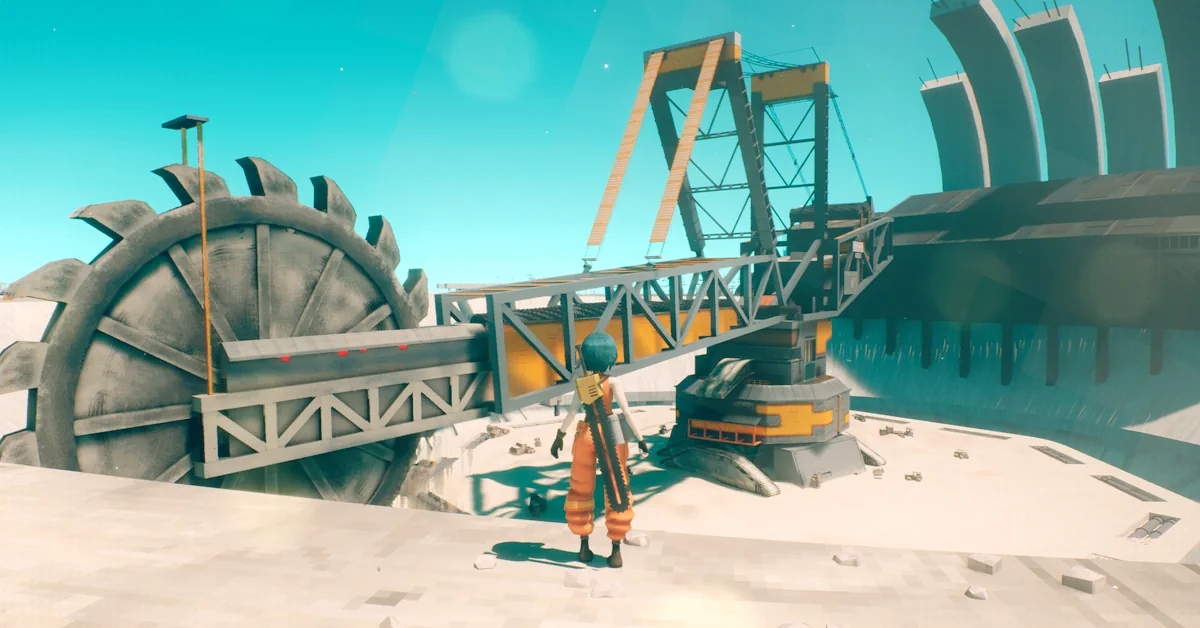 MotorSlice merges fluid parkour with towering mechanical boss fights