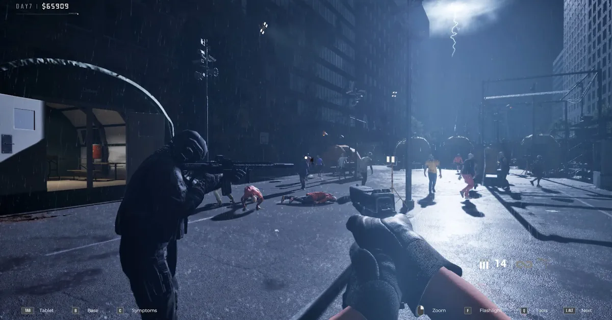 Dead by Daylight survivors Dwight Fairfield and Meg Thomas appearing as NPCs in Quarantine Zone: The Last Check