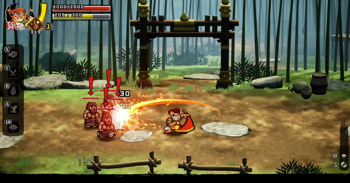 The classic Kunio-kun cast takes on the roles of legendary figures from Chinese literature