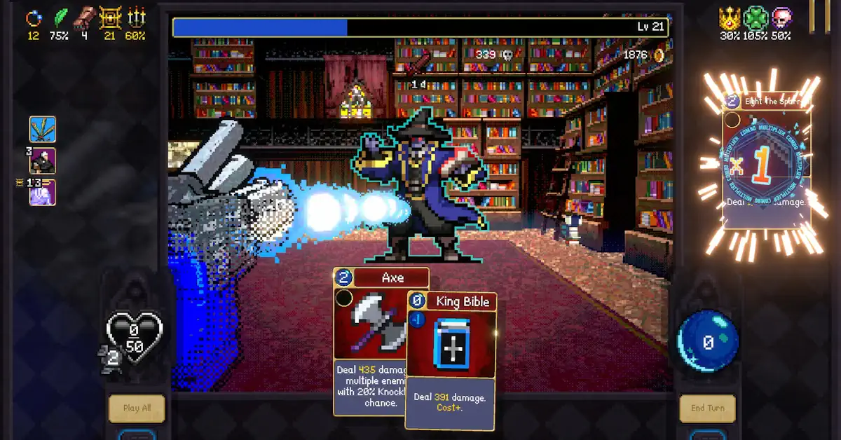 Vampire Crawlers shifts the familiar chaos of Vampire Survivors into a strategic, first-person dungeon crawler