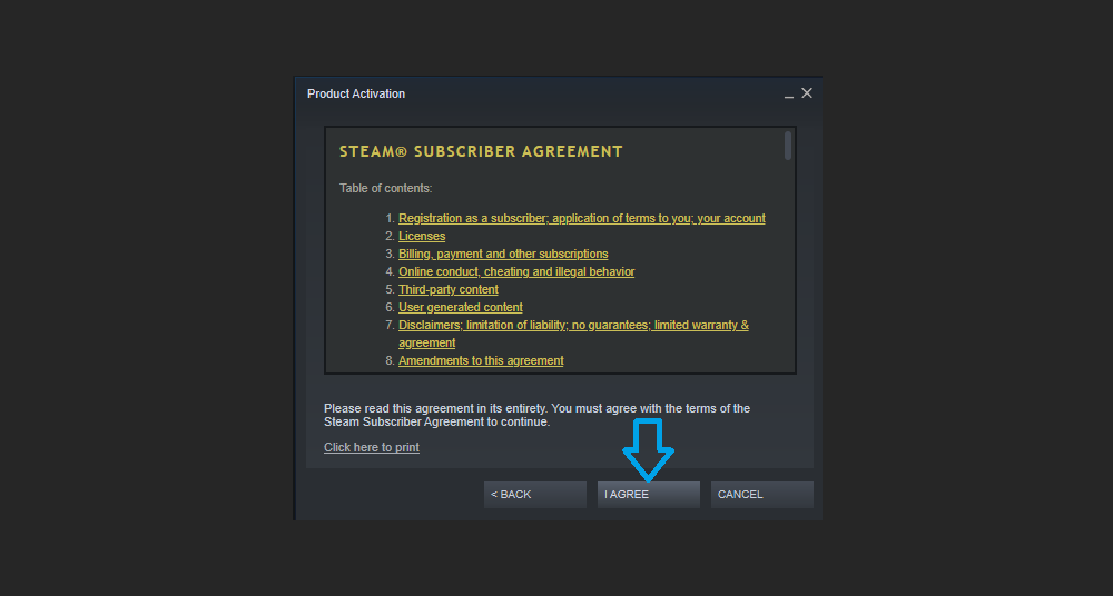 Steam EULA