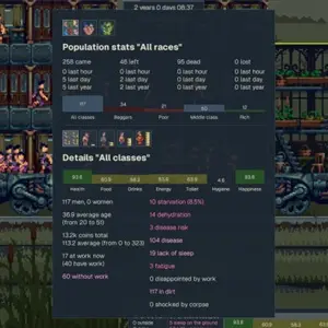 Steel Artery Train City Builder - Population Stats