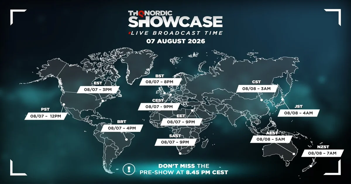 THQ Nordic Showcase 2026 Broadcast Times and Confirmed Lineup
