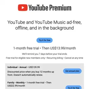 YouTube Premium Subscription - Plans